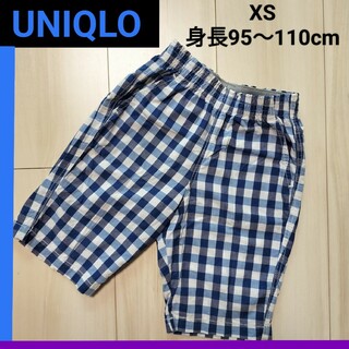 ユニクロ(UNIQLO)の〚ベビーキッズ服〛UNIQLO　XSサイズ　ブルーチェック短パン(パンツ/スパッツ)