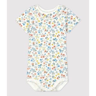 プチバトー(PETIT BATEAU)のプチバトー　プリント半袖ボディ_フラワー　花柄(肌着/下着)