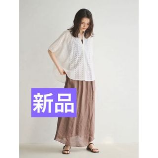 ルーニィ(LOUNIE)のルーニィ23年新品★洗える！完売！レースパッチワークブラウス朝比奈彩LOUNIE(シャツ/ブラウス(長袖/七分))