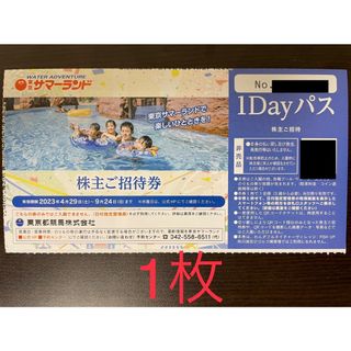7月8月利用可 東京サマーランド 招待券1枚 株主優待券(プール)