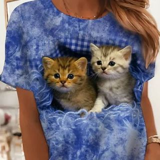 ❤️迷子の子猫ちゃん❤️超可愛いい迷子のこねこちゃん❤️両面プリント　Mサイズ(Tシャツ(半袖/袖なし))