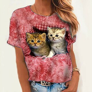 ❤️迷子の子猫ちゃん❤️超可愛いい迷子のこねこちゃん❤️両面プリント　Mサイズ(Tシャツ(半袖/袖なし))