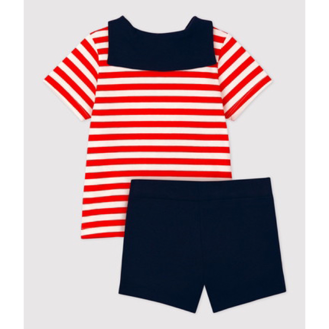 PETIT BATEAU - プチバトー セーラーカラー2点セット ボーダー PETIT BATEAU - プチバトー セーラーカラー2点セット ボーダー