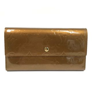 ルイヴィトン(LOUIS VUITTON)のルイヴィトン LOUIS VUITTON ポルトフォイユ インターナショナル M91166 モノグラムヴェルニ 三つ折り 長財布 モノグラムヴェルニ ブロンズ ブラウン(財布)