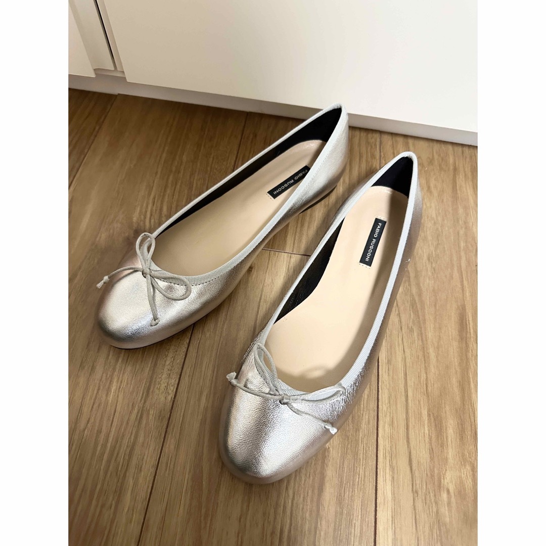 新品未使用】FABIO RUSCONI シルバー フラットシューズ 39-