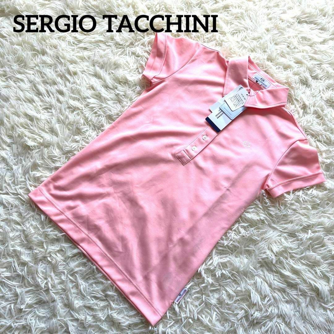 Sergio Tacchini(セルジオタッキーニ)の新品　タグ付き　sergio tacchini ピンク　シャツ　襟　L レディースのトップス(シャツ/ブラウス(半袖/袖なし))の商品写真