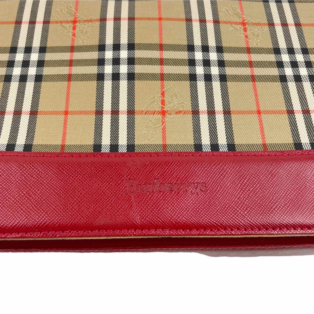 良品 Burberry バーバリー ショルダーバッグ ノバチェック キャンバス