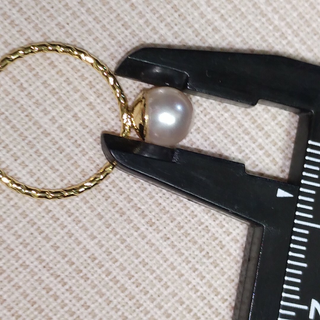 【715】あこや真珠　リング　11号　7mm　ナチュラルオーロラ　シンプル　綺麗