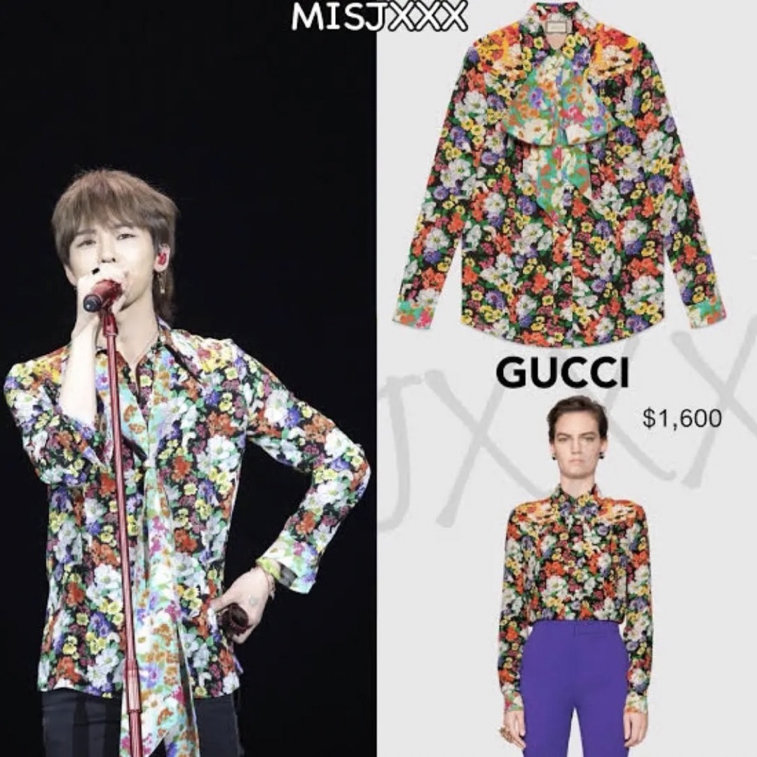 ジヨン着用】GUCCI wild flower print shirts 42-