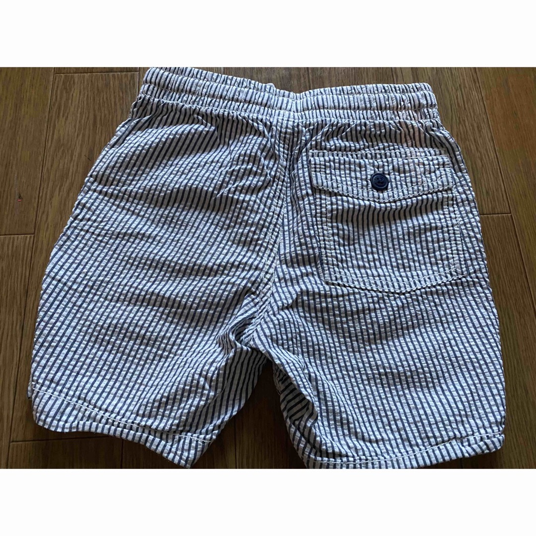 GAP Kids(ギャップキッズ)のGAP車柄ギャップ白紺ストライプパンツ消防車Tシャツ2点セット4years キッズ/ベビー/マタニティのキッズ服男の子用(90cm~)(Tシャツ/カットソー)の商品写真