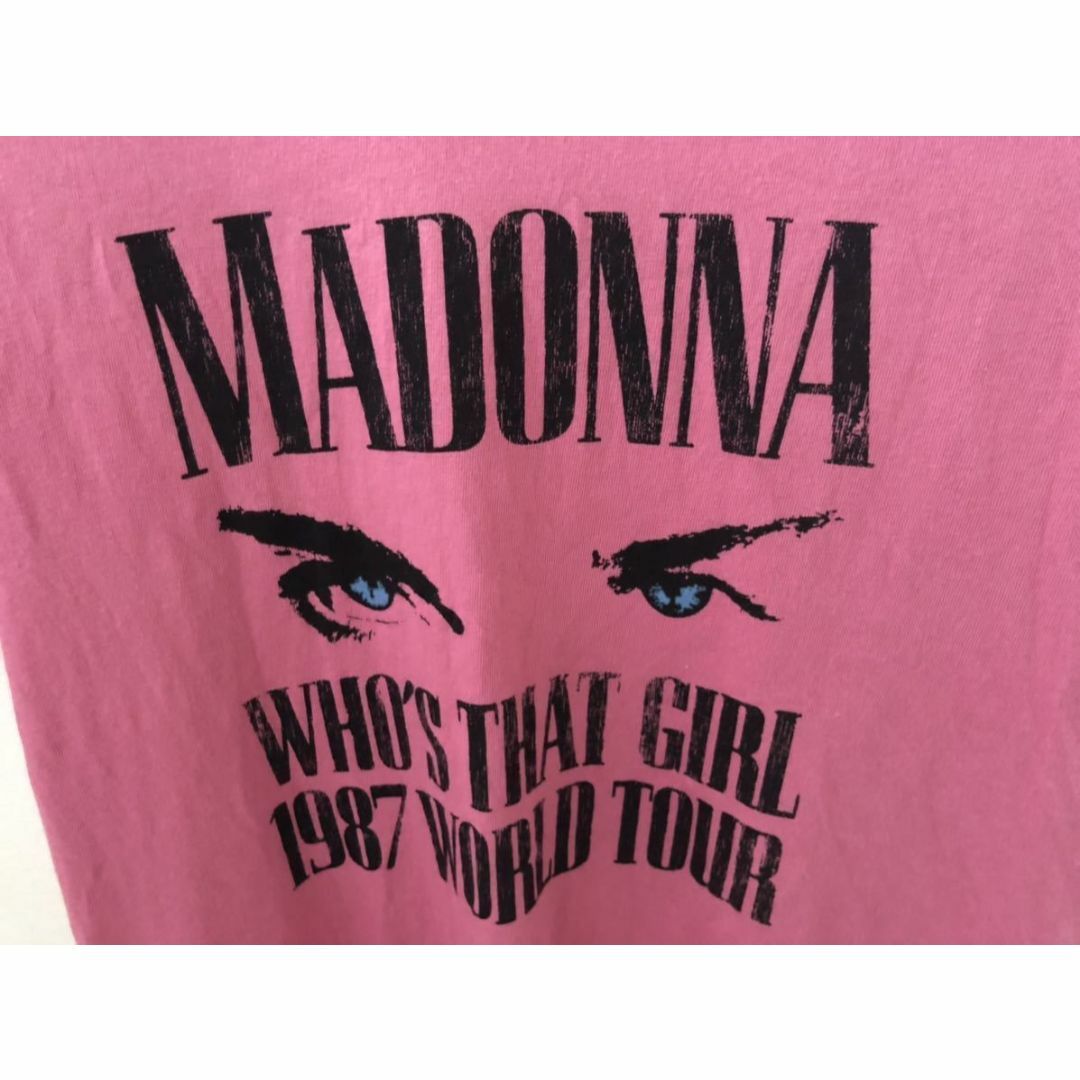 マドンナ Tシャツ① コピーライトあり S ピンク Vネック マドンナ Tシャツ① コピーライトあり S ピンク Vネック