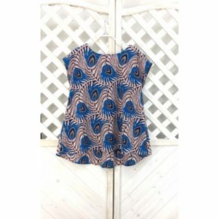 ◆フレンチスリーブ ブラウス　ピーコック　02309 　かめ庵(シャツ/ブラウス(半袖/袖なし))