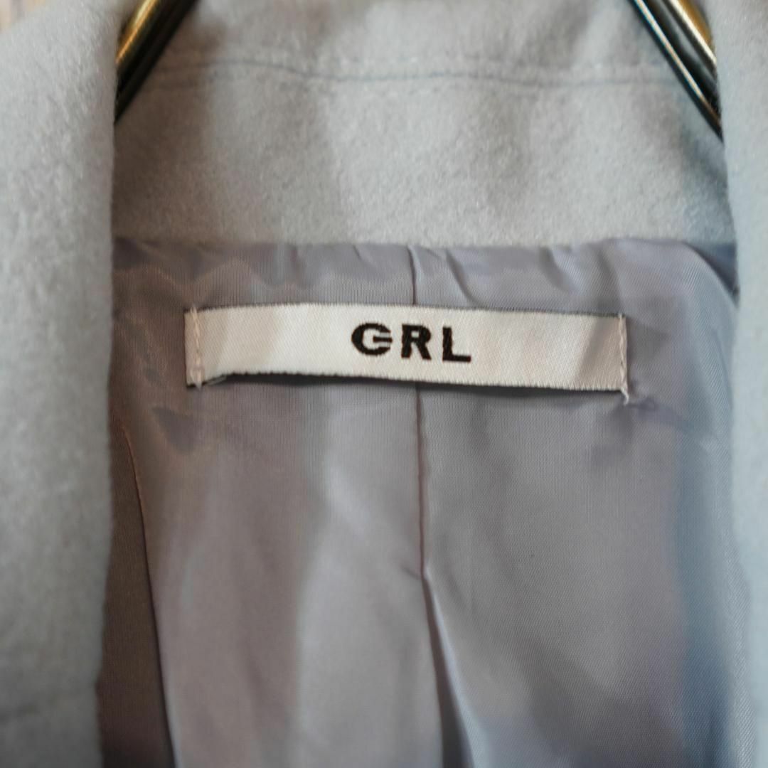 GRL(グレイル)の新品★GRL ウールタッチベーシックチェスターコート ライトブルーグレーM レディースのジャケット/アウター(チェスターコート)の商品写真