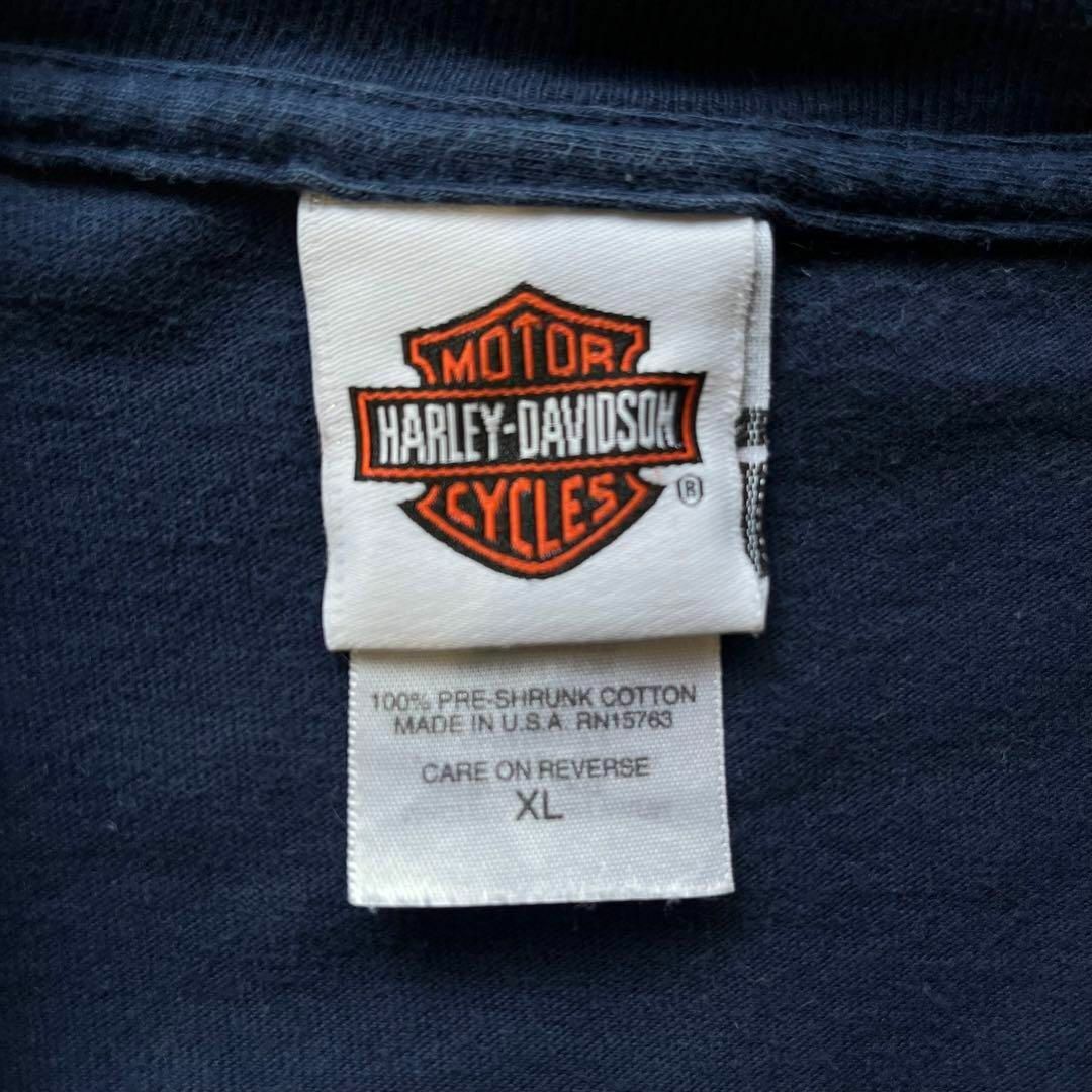 Harley Davidson(ハーレーダビッドソン)のハーレーダビッドソン　ビッグロゴ　Tシャツ　古着　ネイビー　XLサイズ　USA製 メンズのトップス(Tシャツ/カットソー(半袖/袖なし))の商品写真