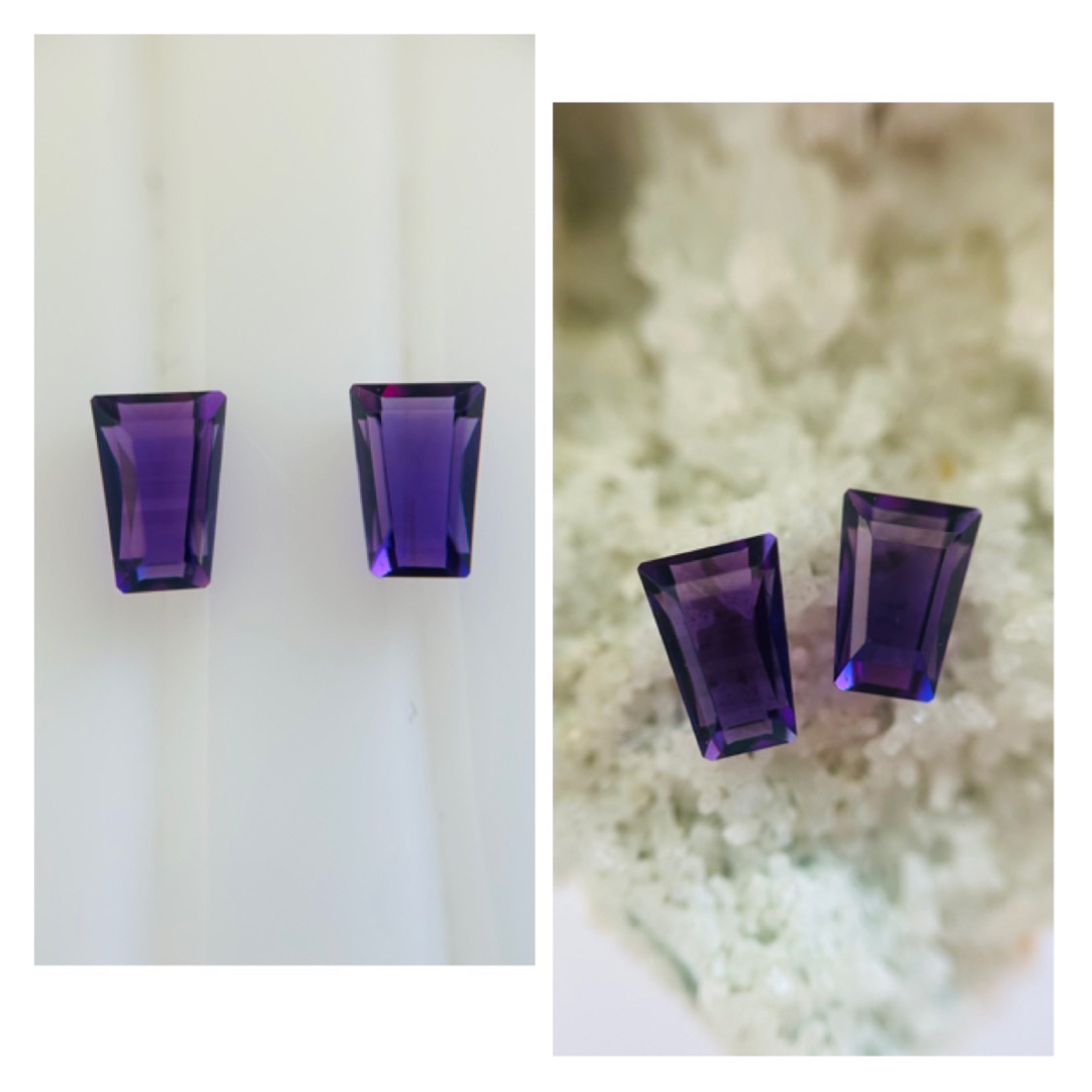 (R0716-3) 『テーパー』カシャライ産アメシスト 2-0.840ct 6