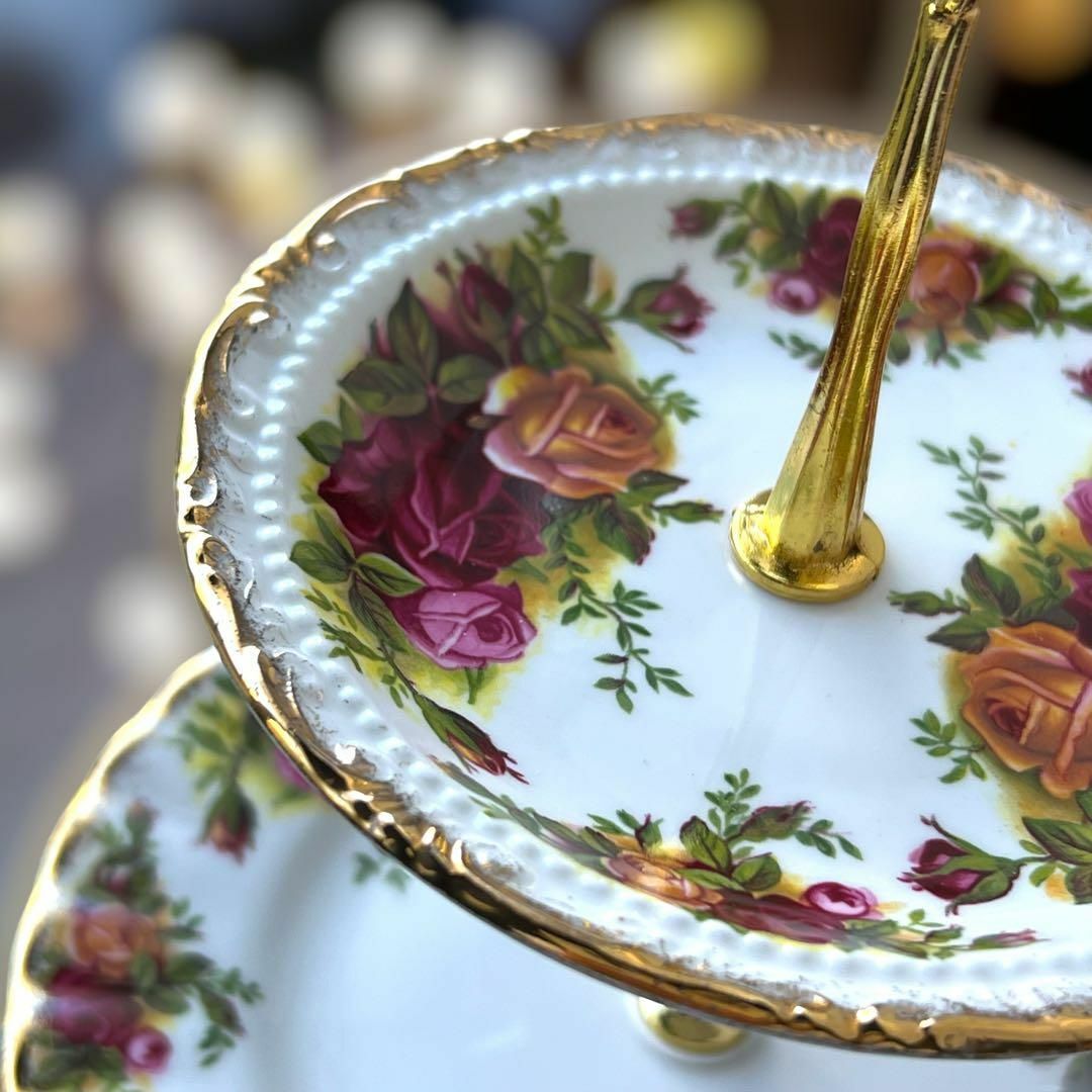 現品限り】英国 ROYAL ALBERT ロイヤルアルバート デザートスタンド