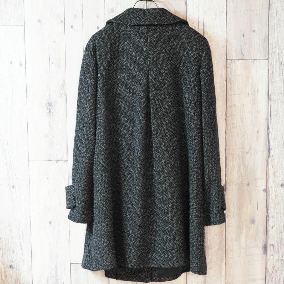 UNTITLED - UNTITLED ツイードロングコート ダブルPコート型 黒×チャコールグレーMの通販 by jucica_clothes shop|アンタイトルならラクマ UNTITLED - UNTITLED ツイードロングコート ダブルPコート型 黒×チャコールグレーMの通販 by jucica_clothes shop|アンタイトルならラクマ