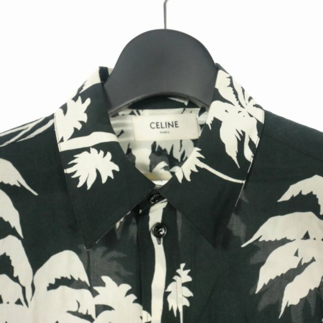 CELINE セリーヌ 21SS by Hedi Slimane ドラッグストアカラーパームツリープリント クラシック長袖シャツ 2C028466M ブラック