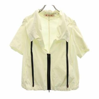 マルニ(Marni)のマルニ イタリア製 デザイン 半袖 ジャケット 42 アイボリー MARNI レディース 【中古】  【230716】(ロングコート)