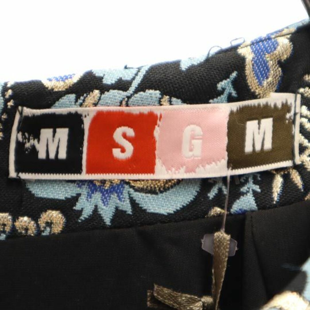 未使用 エムエスジーエム イタリア製 半袖 総柄 ワンピース 38 ブルー系 MSGM バックジップ レディース   【230716】 6