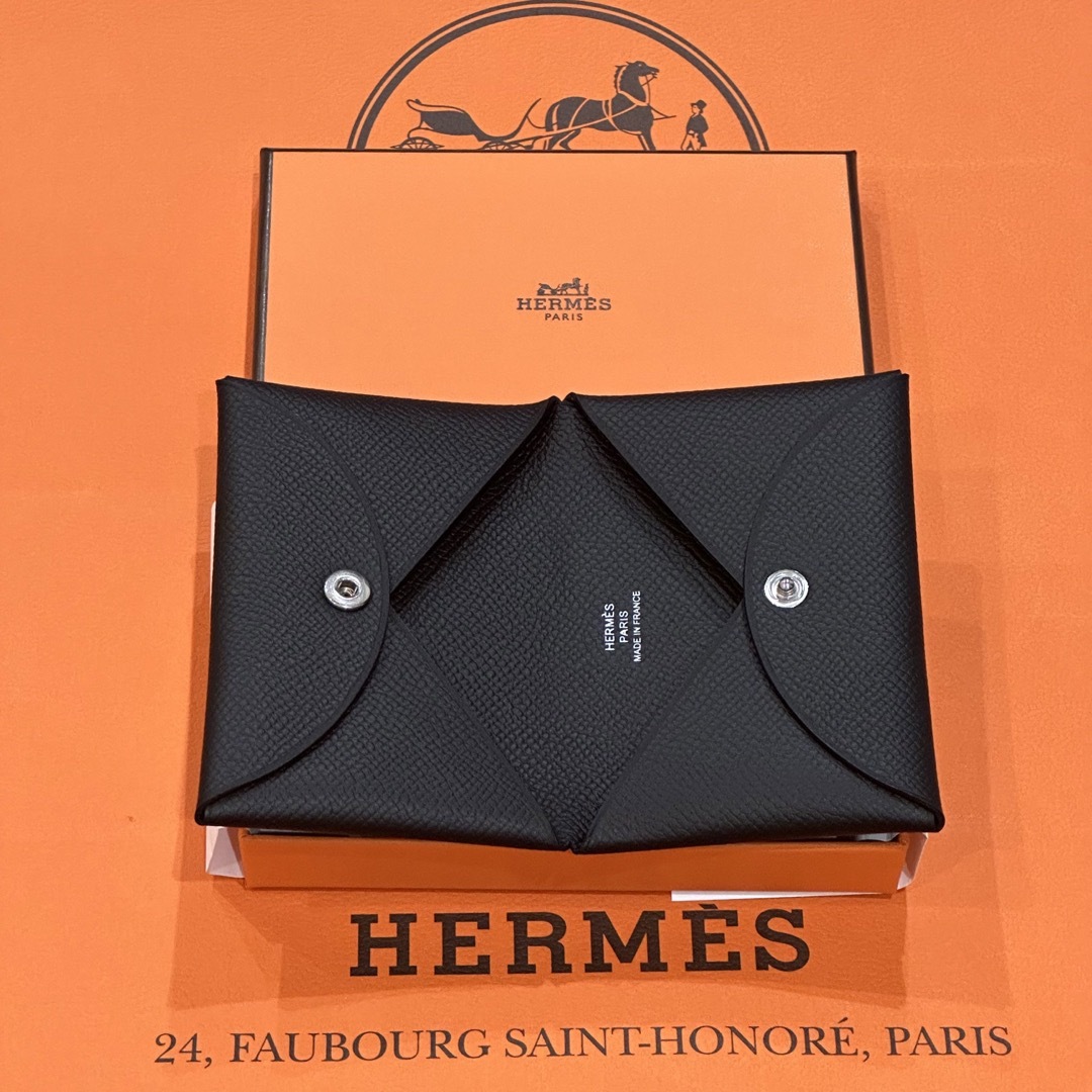 Hermes(エルメス)の新品 HERMES エルメス カルヴィ カードケース コインケース ブラック レディースのファッション小物(名刺入れ/定期入れ)の商品写真