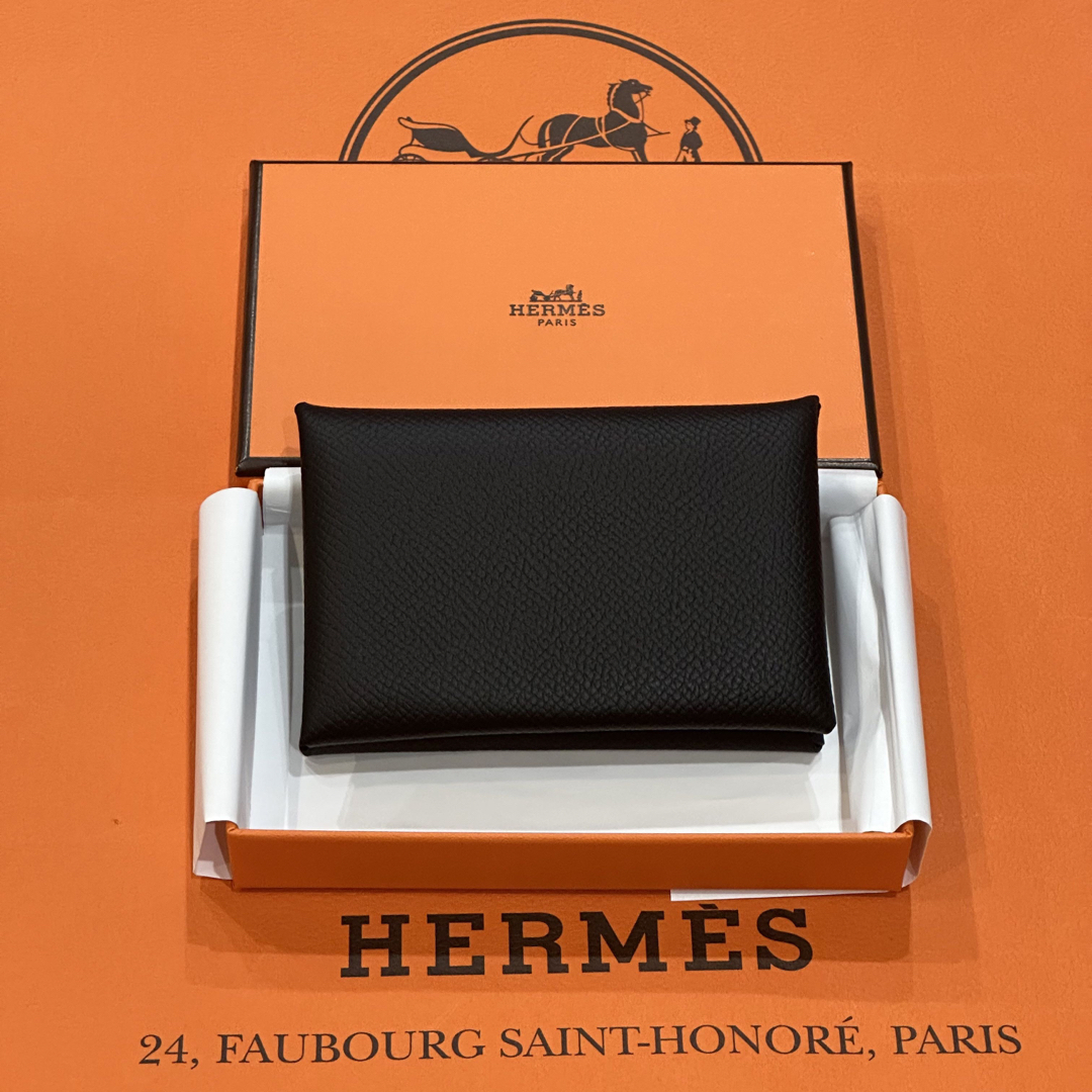 Hermes(エルメス)の新品 HERMES エルメス カルヴィ カードケース コインケース ブラック レディースのファッション小物(名刺入れ/定期入れ)の商品写真