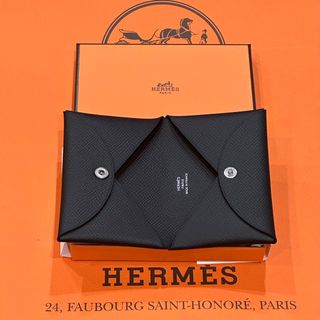 エルメス(Hermes)の新品 HERMES エルメス カルヴィ カードケース コインケース ブラック(名刺入れ/定期入れ)