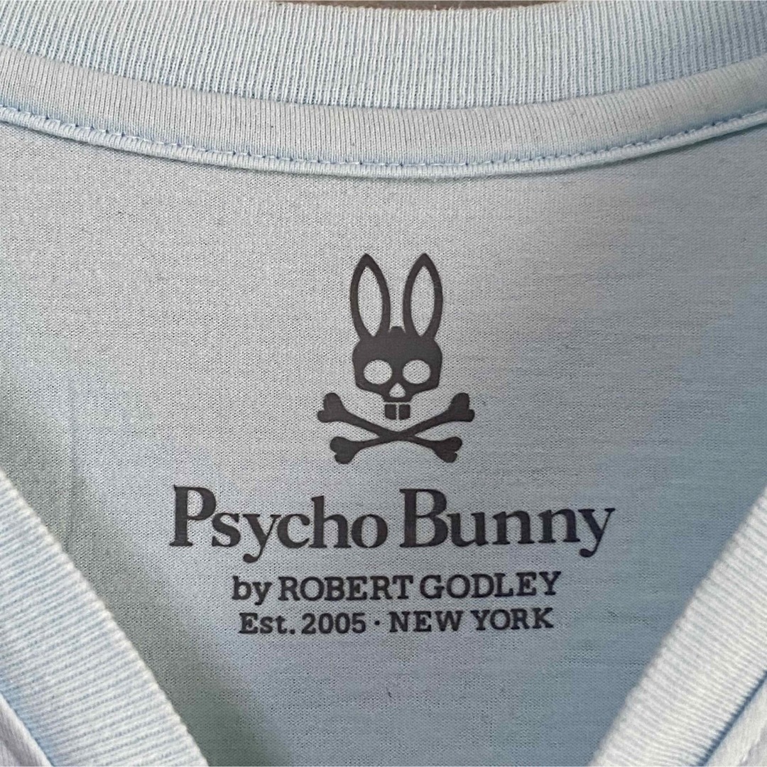 Psycho Bunny(サイコバニー)のサイコバニー　Psycho Bunny   水色　Tシャツ　FREE  綿 レディースのトップス(Tシャツ(半袖/袖なし))の商品写真