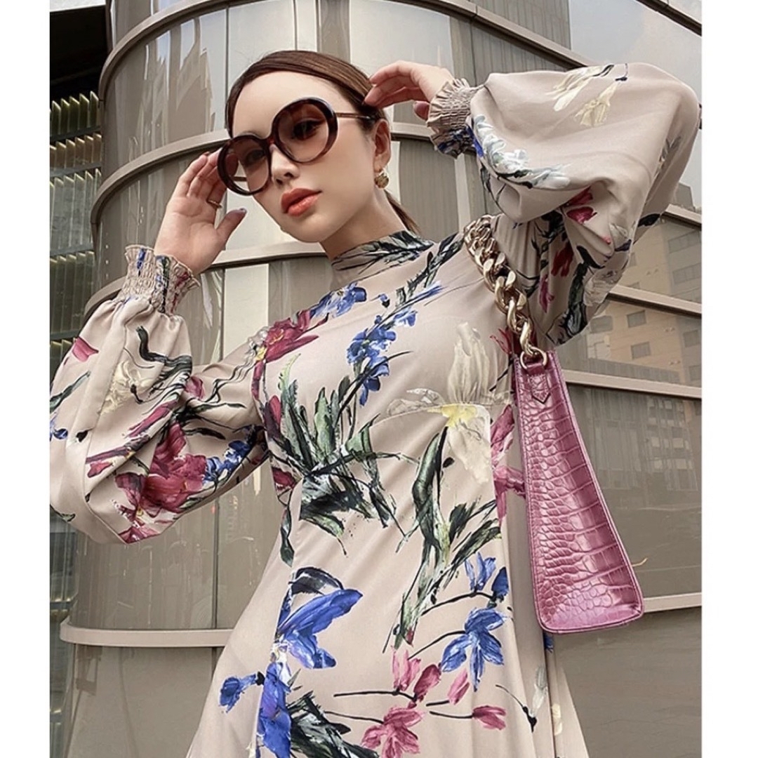 完全限定 eimyistoire elleme flower セミフレアワ ンピース ロング
