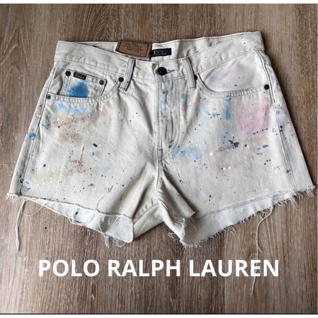 POLO RALPH LAUREN(ポロラルフローレン)のPOLO ラルフローレン　ショートパンツ　デニム　タイダイ　27 米国購入　新品 レディースのパンツ(ショートパンツ)の商品写真