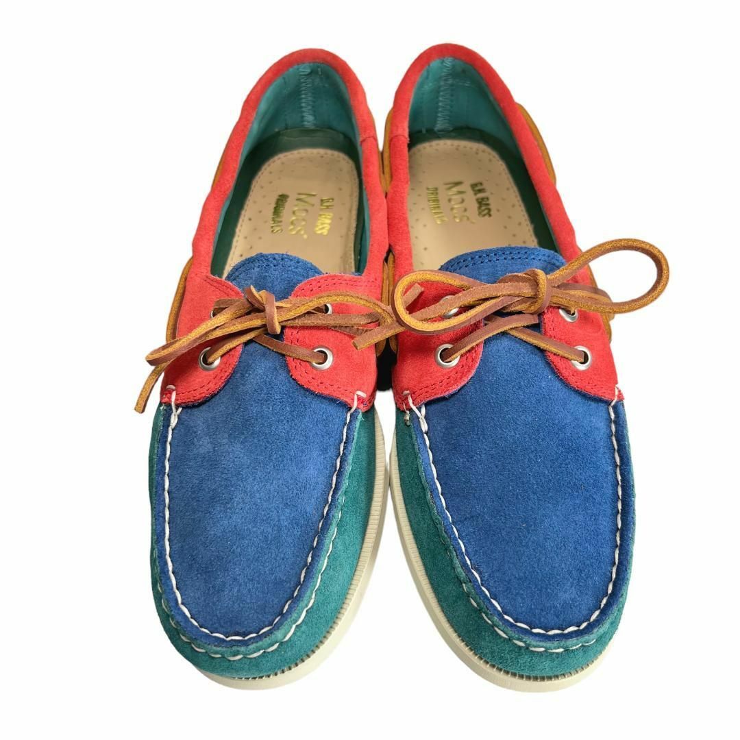 G.H.BASS(ジーエイチバス)の【未使用/レア】G.H.BASS スエード デッキシューズ 9D相当 緑赤青 メンズの靴/シューズ(デッキシューズ)の商品写真