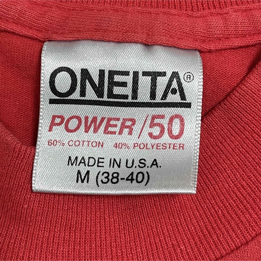 90s USA製 ONEITA オニータ シングルステッチ プリントTシャツ 墨