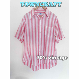 タウンクラフト(TOWNCRAFT)の70's vintage TOWNCRAFT 半袖シャツ　ストライプシャツ(シャツ)