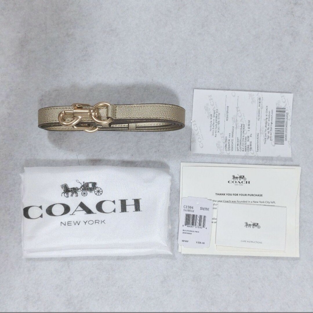 COACH(コーチ)のコーチCOACH トートバッグ ショルダーバック クロスボディ ゴールド ピンク レディースのバッグ(トートバッグ)の商品写真