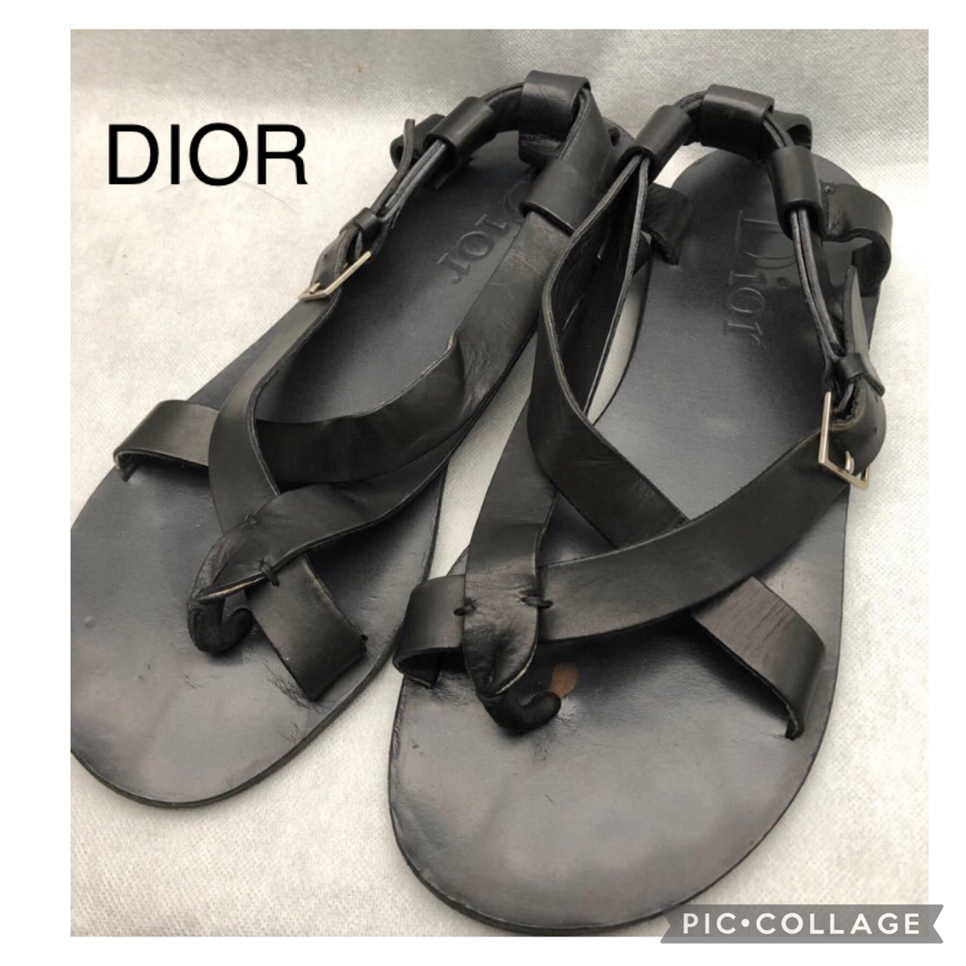 Diorディオール　メンズ　レザーサンダル　イタリー製　41