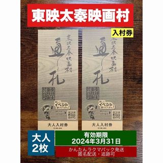 東映太秦映画村　入村券　大人2枚　有効期限2024年3月31日　匿名配送•追跡可(遊園地/テーマパーク)