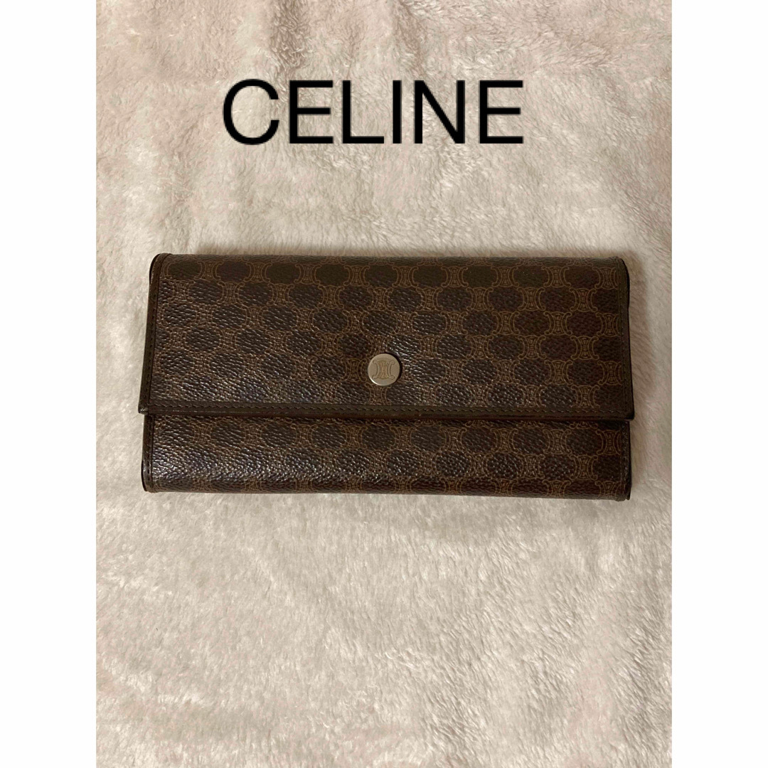 celine - 【最終値下げ】CELINE 長財布マカダム トリオンフ 刻印 金具