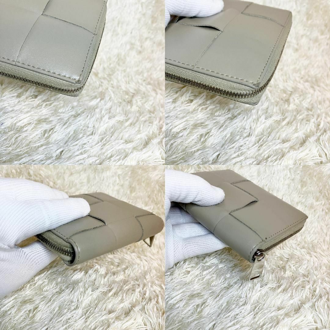 ボッテガヴェネタ マキシンイントレチャート 二つ折り 財布 グレー