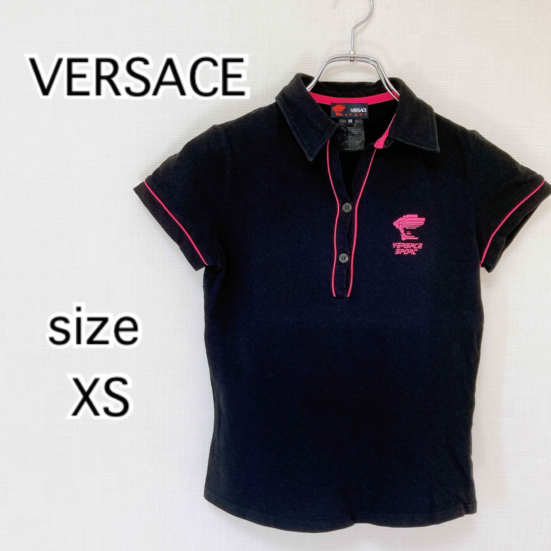 VERSACE - ベルサーチ VERSACE ポロシャツ 半袖 ウェア ブラック XSの