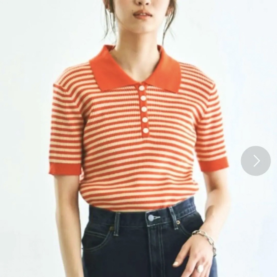 ZARA(ザラ)のVACANCY ボーダーポロニットシャツ レディースのトップス(ニット/セーター)の商品写真