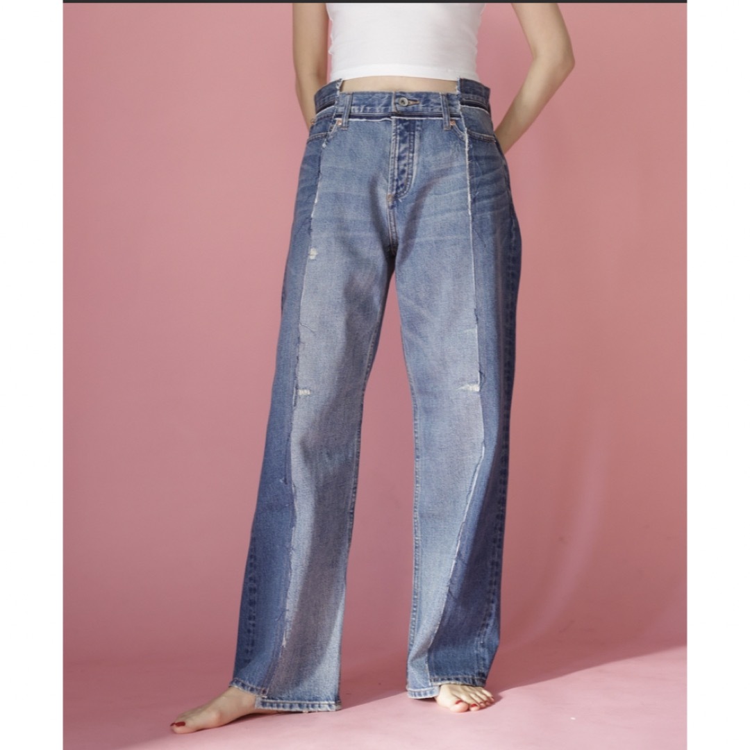 bit blue(ビットブルー)の【BIT BLUE】Repro Denim ミッドライズボーイフレンド レディースのパンツ(デニム/ジーンズ)の商品写真