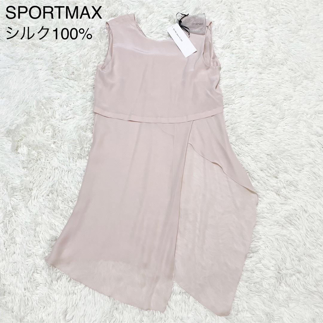 Max Mara - SPORTMAX【シルク100 未使用 タグ付】ワンピース ドレス M