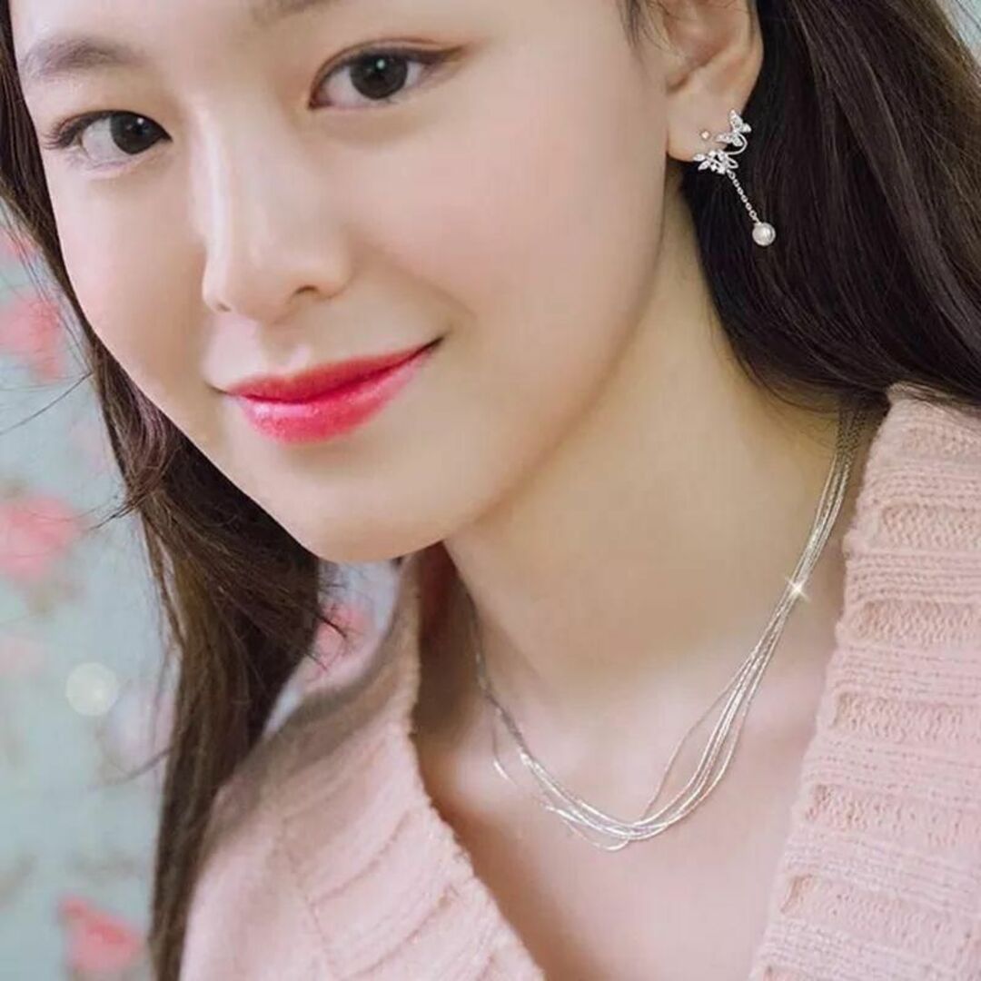 マルチレイヤー　スターリングシルバー　ｓ925　韓国　シンプル　夏　かわいい レディースのアクセサリー(ネックレス)の商品写真