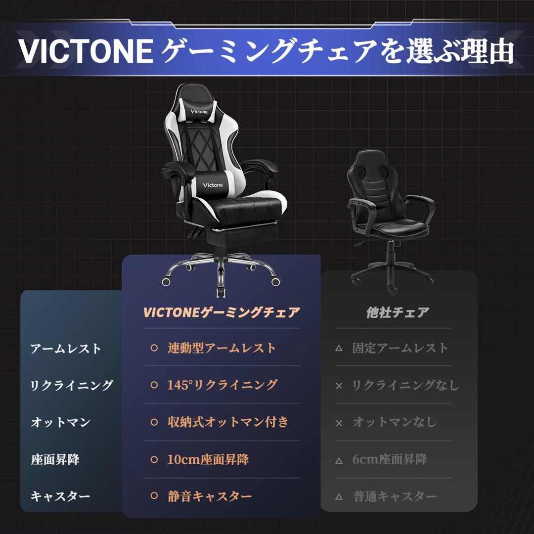 VICTONE ゲーミングチェア ゲーム用チェア 3