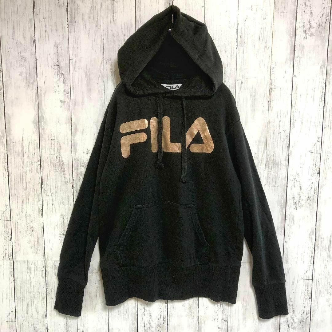 FILA(フィラ)のFILA パーカー デカロゴ スウェット プルオーバー ヴィンテージ 海外 古着 メンズのトップス(スウェット)の商品写真