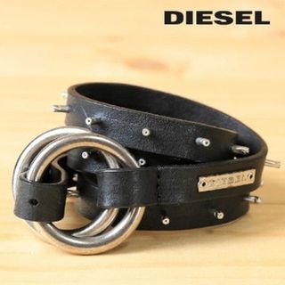 新品★DIESEL （ディーゼル） 本革メタルスタッズ＆リングベルト