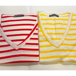 プチバトー(PETIT BATEAU)の【新品】PETIT BATEAU Vネック半袖Tシャツ XXS/12ans(Tシャツ/カットソー)