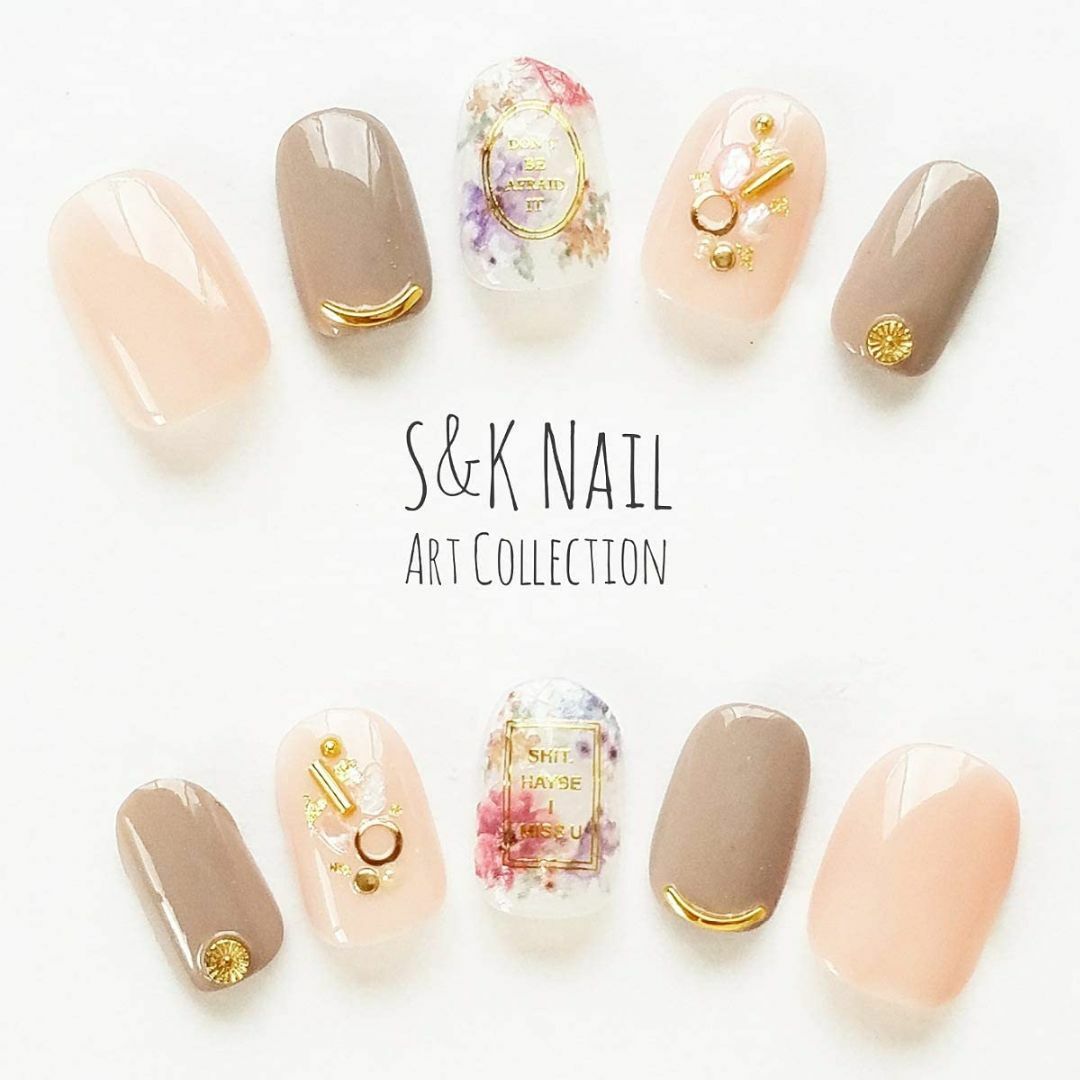 S＆K NAIL ネイルチップ ショート フラワー & シェル 日本製 シンプル 8