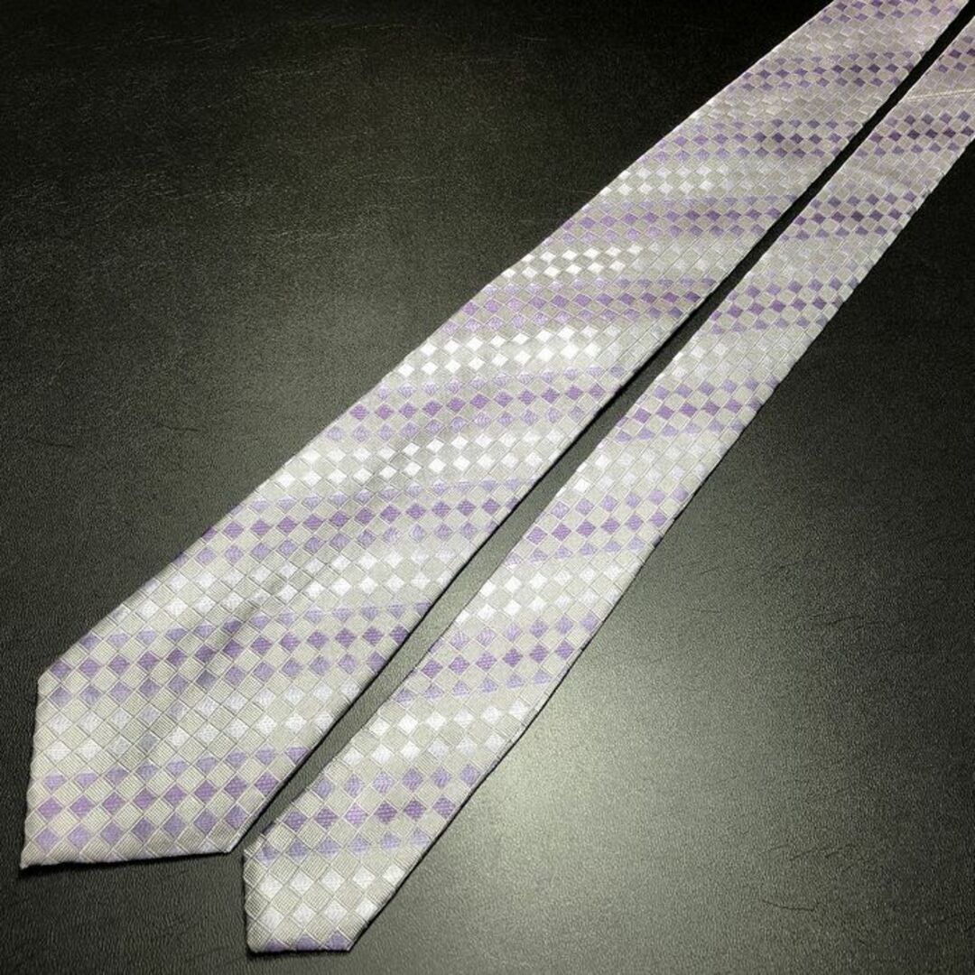 TAKEO KIKUCHI(タケオキクチ)のリョウコキクチ チェック ライトパープル ネクタイ B104-R03 メンズのファッション小物(ネクタイ)の商品写真