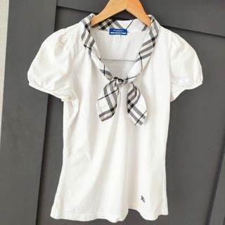 バーバリーブルーレーベル(BURBERRY BLUE LABEL)のバーバリーブルーレーベル　半袖　ノバチェック　リボン　刺繍(Tシャツ(半袖/袖なし))